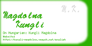 magdolna kungli business card